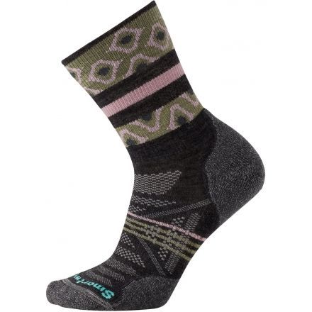 Smartwool Phd Outdoor Light Pattern Mid Crew Womens Up To 48 Off Smartwool Phd Outdoor Light Pattern Mid Crew Sock Women S Charcoal Black Large