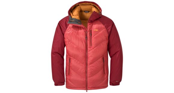 outdoor research alpine down hooded jacket