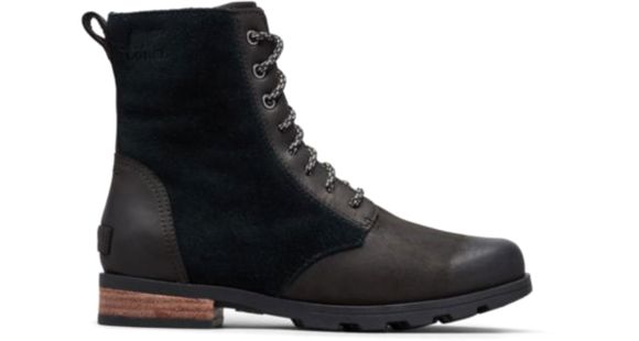 sorel emelie lace boot black