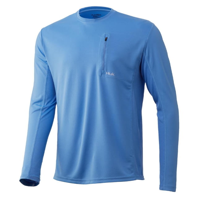 HUK Performance Fishing Icon X Long Sleeve Pocket Shirt - Mens Carolina Blue Small