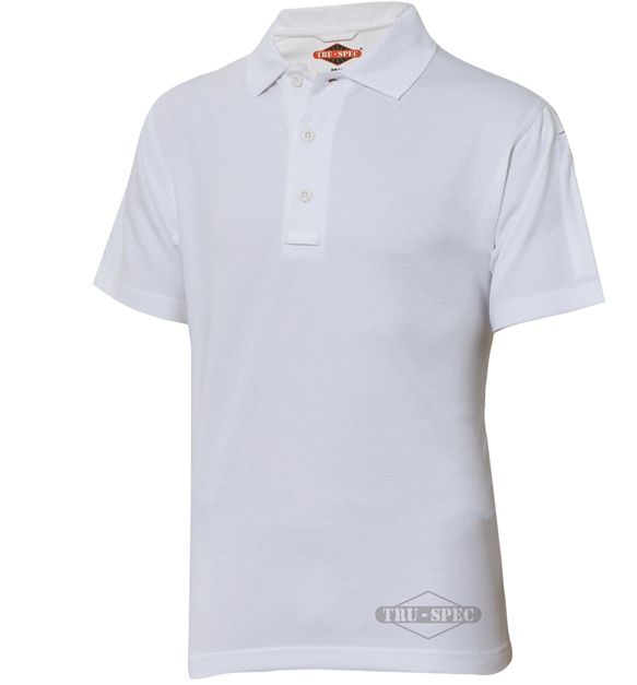 TruSpec 24-7 Men's Original Short Sleeve Polo White Extra Small Reg Len