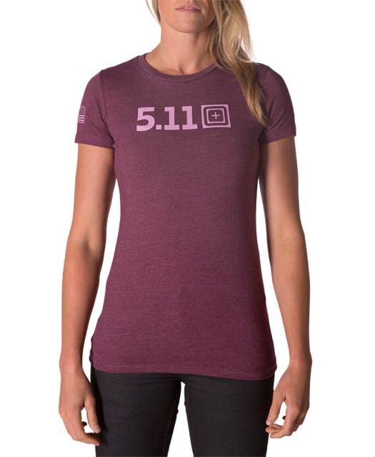 5.11 Tactical Legacy Pop T-Shirt - Womens Burgundy Extra Small