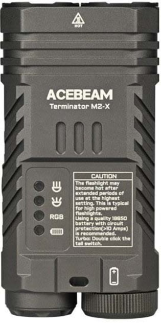 Acebeam EDC Terminator  Flashlights Li-Ion Battery 3200 Lumens w/RGB Grey