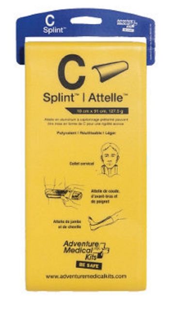 Adventure Medical Kits C-Splint Retail Packaging Yellow