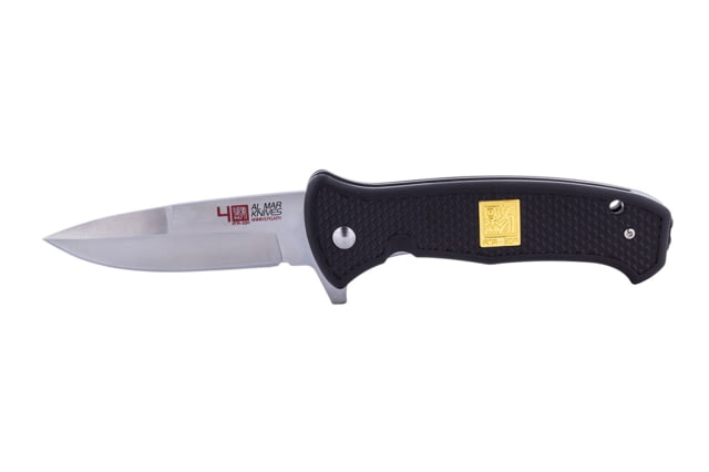 Al Mar Knives 40th Anniversary Collection S.E.R.E. 2020 Folding Knife D2 58HRC Satin 3.6 in Traditional Glass Nylon Black