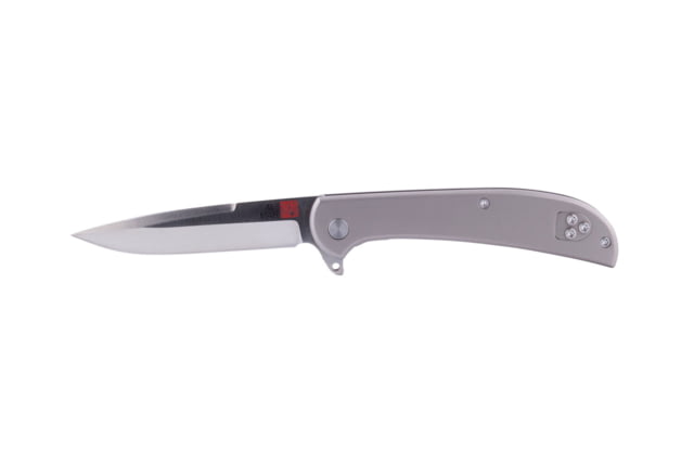 Al Mar Knives Ultralight Titanium Series Folding Knife Hawk Frame Lock D2 58HRC Satin 2.5 in Traditional TC4 Handle Silver