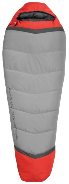 ALPS Mountaineering Zenith +30 Degrees Sleeping Bag Long Gray/Red