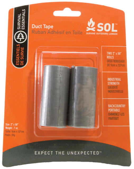 Survive Outdoors Longer Duct Tape 2 Pack 2x50in Rolls Silver