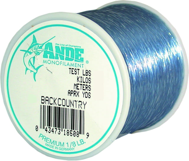 Ande Line Back Country Mono Line 1/8lb Spool 12lb 560yd Blue