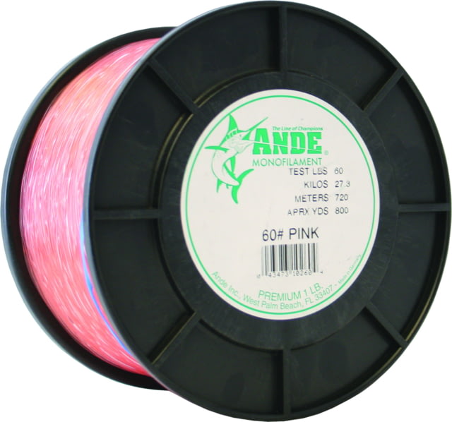 Ande Line Premium Mono Line 1lb Spool 60lb 800yd Pink