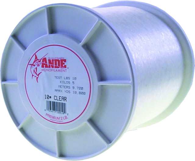 Ande Line Premium Mono Line 2lb Spool 10lb 10800yd Clear