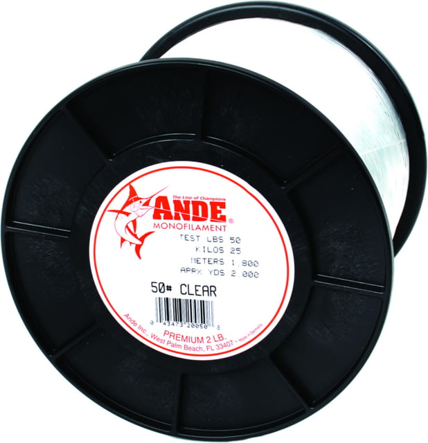Ande Line Premium Mono Line 2lb Spool 50lb 2000yd Clear