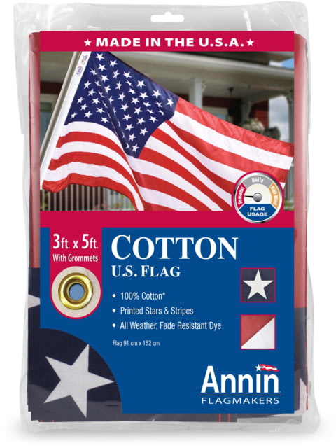 Annin Flags US Cotton Flag Red/White/Blue 3ft x 5ft