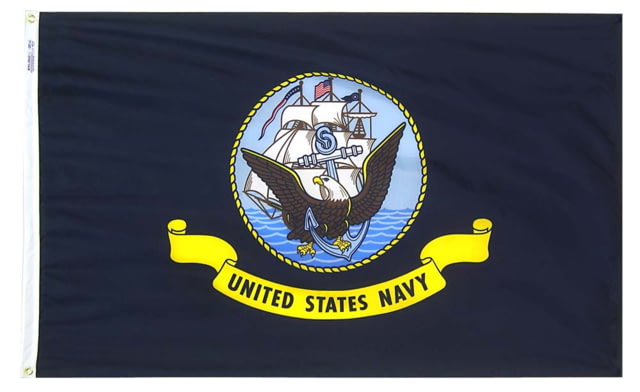 Annin Flags US Navy Nylon Flag Navy Blue/White/Yellow 3ft x 5ft