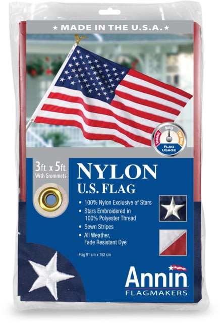 Annin Flags US Nylon Flag Red/White/Blue 3ft x 5ft