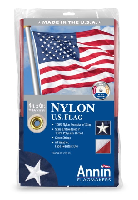 Annin Flags US Nylon Flag Red/White/Blue 4ft x 6ft