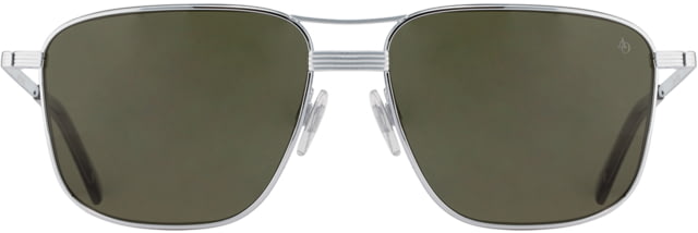 AO Airman Sunglasses - Men's Silver Calobar Green AOLite Nylon Lenses Silver / Calobar Green Lens 56-15-145