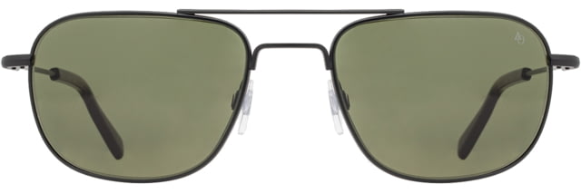 AO Checkmate Sunglasses - Men's Matte Black Frame Calobar Green AOLite Nylon Lenses 56-21-145