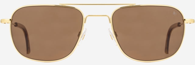 AO Checkmate Sunglasses - Men's Gold Frame Cosmetan Brown AOLite Nylon Lenses 56-21-145