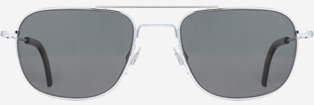AO Checkmate Sunglasses - Men's Silver Frame True Color Gray AOLite Nylon Lenses 56-21-145