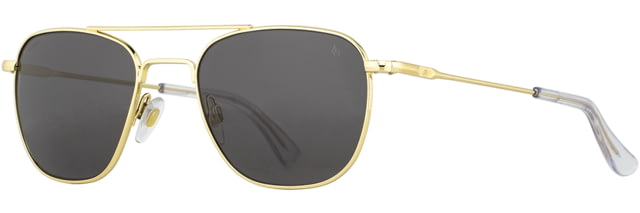 AO Original Pilot Sunglasses Gold Frame 52 mm Gray AOLite Nylon Lenses Standard Temple Polarized 738921549420