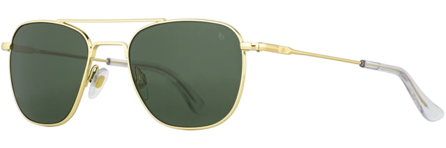 AO Original Pilot Sunglasses Gold Frame 55 mm Green AOLite Nylon Lenses Standard Temple Polarized 738921549567