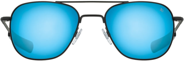 AO Original Pilot Sunglasses Black Frame 57 mm SunFlash Blue Mirror SkyMaster Glass Lenses Bayonet Temple738921564843
