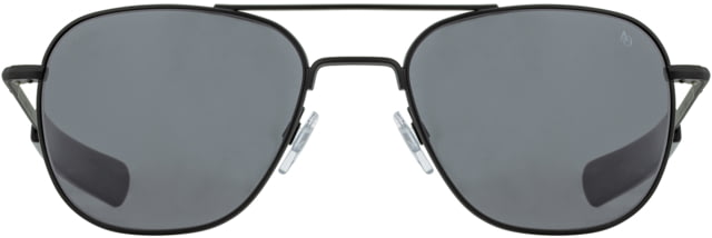 AO Original Pilot Sunglasses Black Frame 57 mm True Color Gray AOLite Nylon Lenses Bayonet Temple Polarized 738921562238