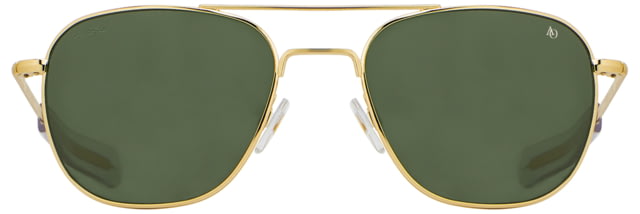 AO Original Pilot Sunglasses Gold Frame 57 mm Calobar Green AOLite Nylon Lenses Bayonet Temple Polarized 738921549659