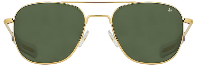 AO Original Pilot Sunglasses Gold Frame 52 mm Calobar Green SkyMaster Glass Lenses Bayonet Temple Polarized 738921549277