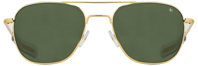 AO Original Pilot Sunglasses Gold Frame 57 mm Calobar Green SkyMaster Glass Lenses Bayonet TempleOP-157BTCLGNG