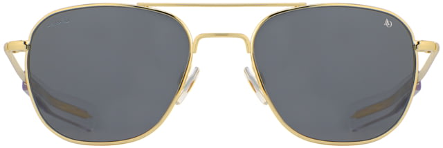 AO Original Pilot Sunglasses Gold Frame 57 mm True Color Gray AOLite Nylon Lenses Bayonet Temple Polarized 738921549697