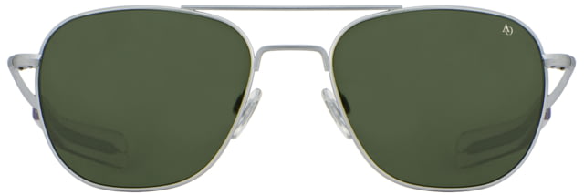 AO Original Pilot Sunglasses Matte Silver Frame 52 mm Calobar Green AOLite Nylon Lenses Bayonet Temple738921550129
