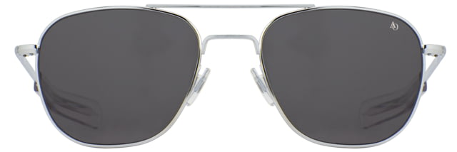 AO Original Pilot Sunglasses Silver Frame 57 mm True Color Gray SkyMaster Glass Lenses Bayonet TempleOP-257BTCLGYG