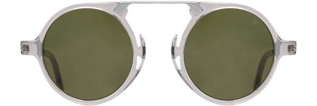 AO Oxford Sunglasses Gray Crystal Silver Frame Calobar Green AOLite Nylon Lenses Polarized 44-24-145 B45