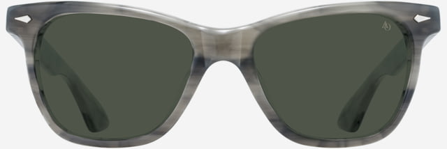 AO Saratoga Sunglasses Gray Horn Frame Calobar Green AOLite Nylon Lenses Polarized 52-19-145