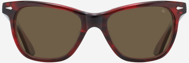 AO Saratoga Sunglasses Red Demi Frame Cosmetan Brown AOLite Nylon Lenses Polarized 52-19-145