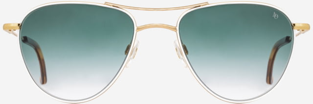 AO Sebring Sunglasses - Women's White Gold Frame SunVogue Green Gradient AOLite Nylon Lenses 55-19-140