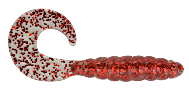 Apex Tackle Curly Tail Soft Bait 10 2in Clear/Red Flake