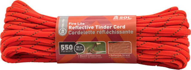 Survive Outdoors Longer Fire Lite Tinder Cord 550 50 ft Orange