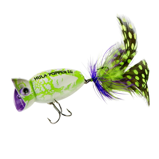 Arbogast Hula 2.0 Popper Lure 2in 3/8oz White Zombie
