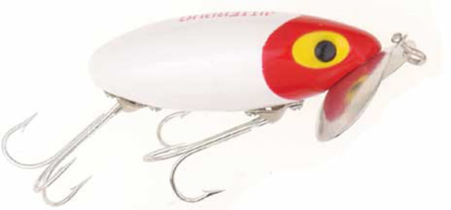 Arbogast Jitterbug Topwater Lure 2 1/2in 3/8 oz Floating White/Red Head