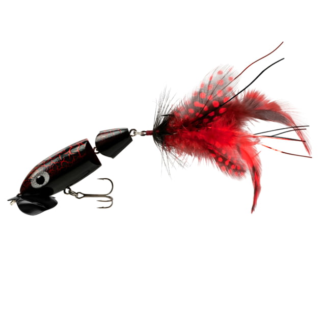 Arbogast Arbogast Jointed Jitterbug 2.0 2 1/2in 3/8oz 6 Feather Treble Black Death
