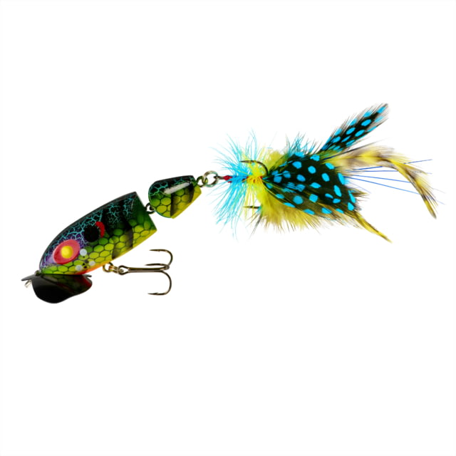 Arbogast Jointed Jitterbug 2.0 2 1/2in 3/8oz 6 Feather Treble Blue Kill