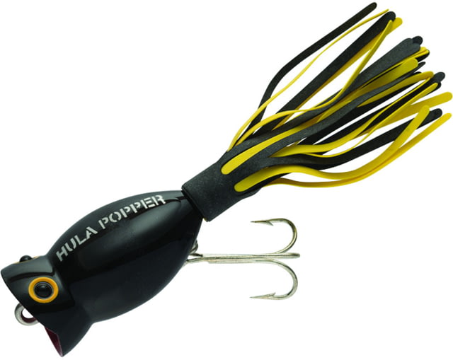 Arbogast Arbogast Hula Popper Topwater Popper 1 3/4in 1/4 oz Floating Black/Yellow