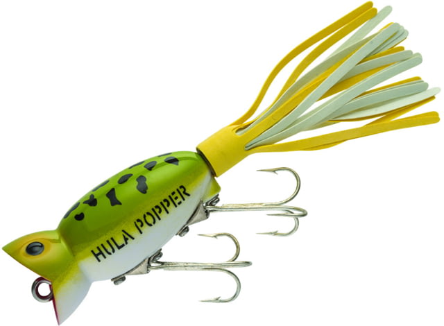 Arbogast Hula Popper Topwater Popper 2in 3/8 oz Floating Frog White Belly