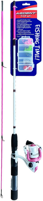 Ardent Fishing Time Spinning Combo - Kids Pink