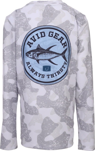 AVID Sportswear Youth Thirsty Tuna Avidry Long Sleeve Shirt - Boy's Shelter White Extra Large