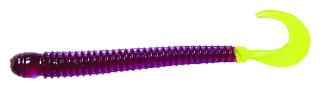 B-Fish-N AuthentX Ringworm Worm 10 4in Purple/Chartreuse Tail