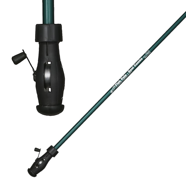 B&M Fish Pole Combo 3 Piece Fiberglass Telescopic Pole Line-thru blank 30ft 6lb-Test Rear Mounted Reel 12ft